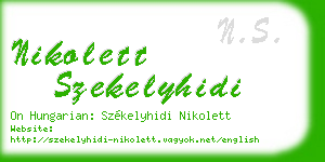 nikolett szekelyhidi business card